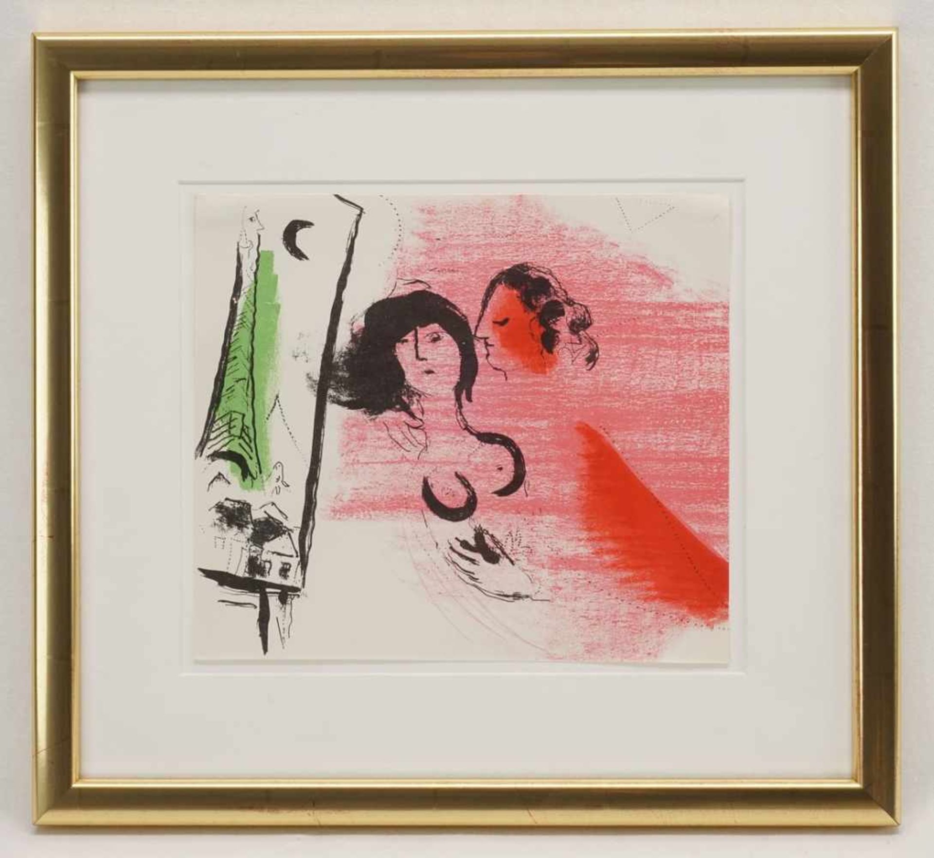 Marc Chagall, "Der grüne Eifelturm"(1887 Peskowatik  - 1985 Saint-Paul-de-Vence), Farblithografie/ - Image 2 of 2