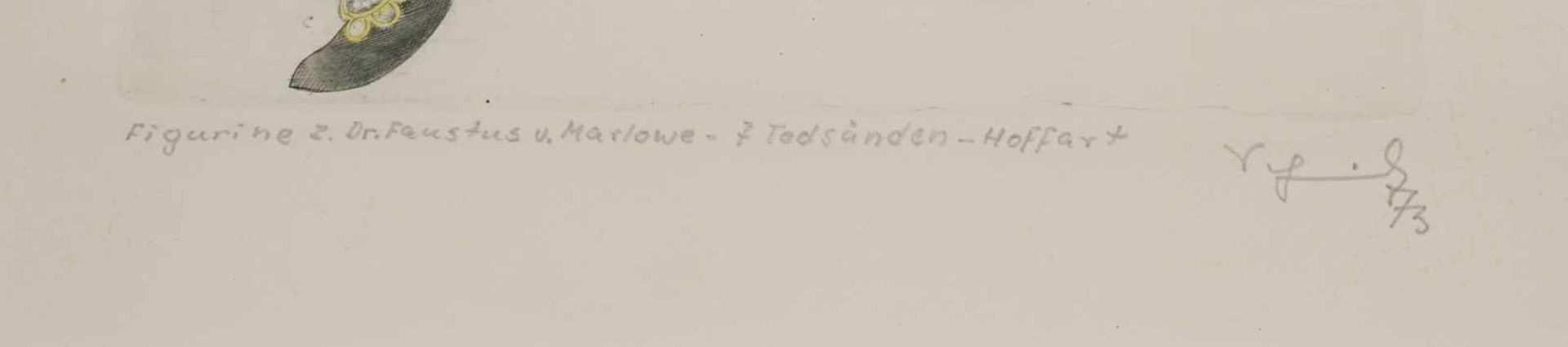 Unbekannter Künstler, "Die Hoffahrt"kolorierte Radierung/Papier, unten rechts im Blatt handsigniert, - Bild 3 aus 3