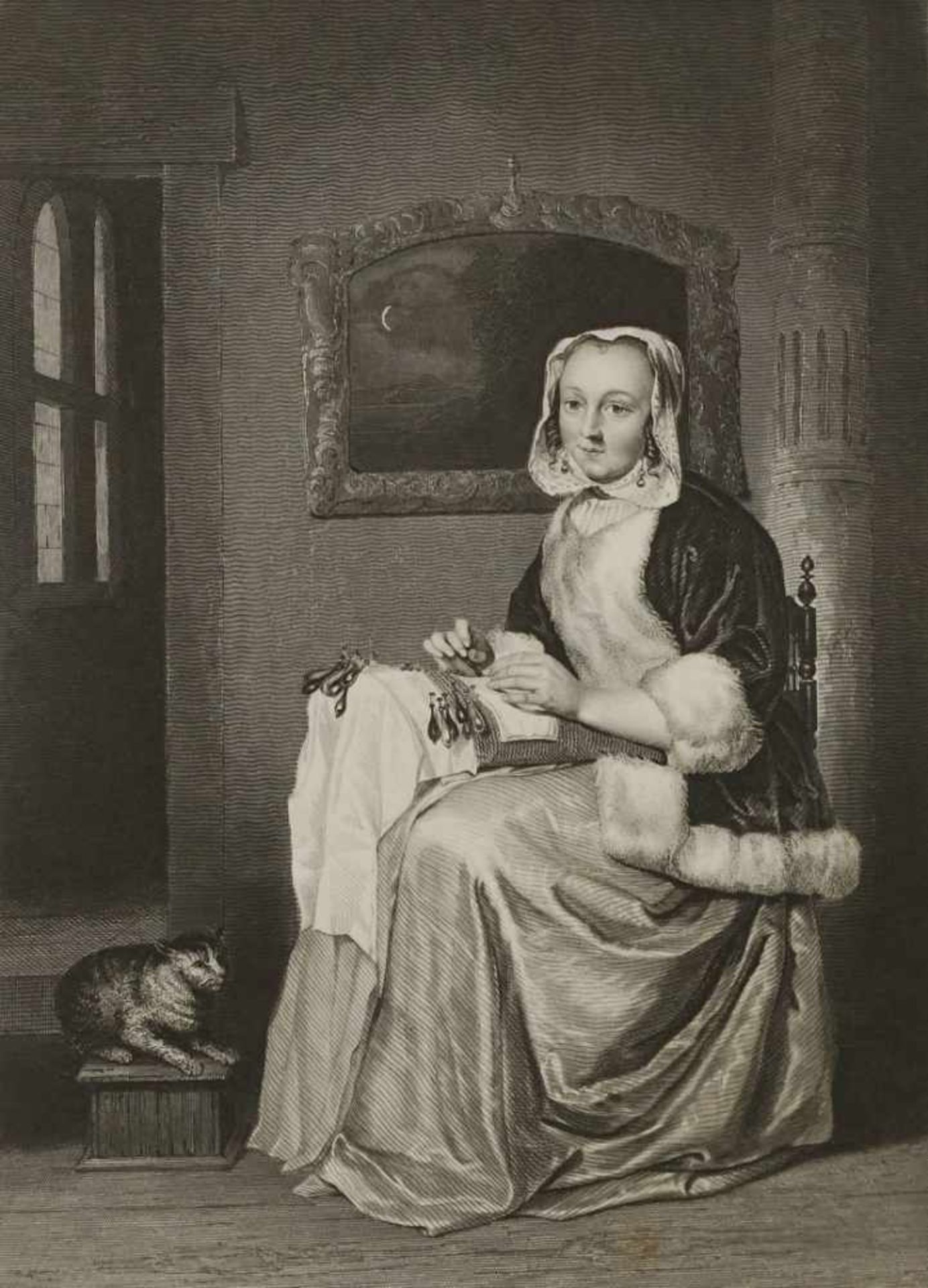 Albert Henry Payne, "Die Spitzenklöpplerin"Stahlstecher, Maler und Illustrator (1812 London - 1902