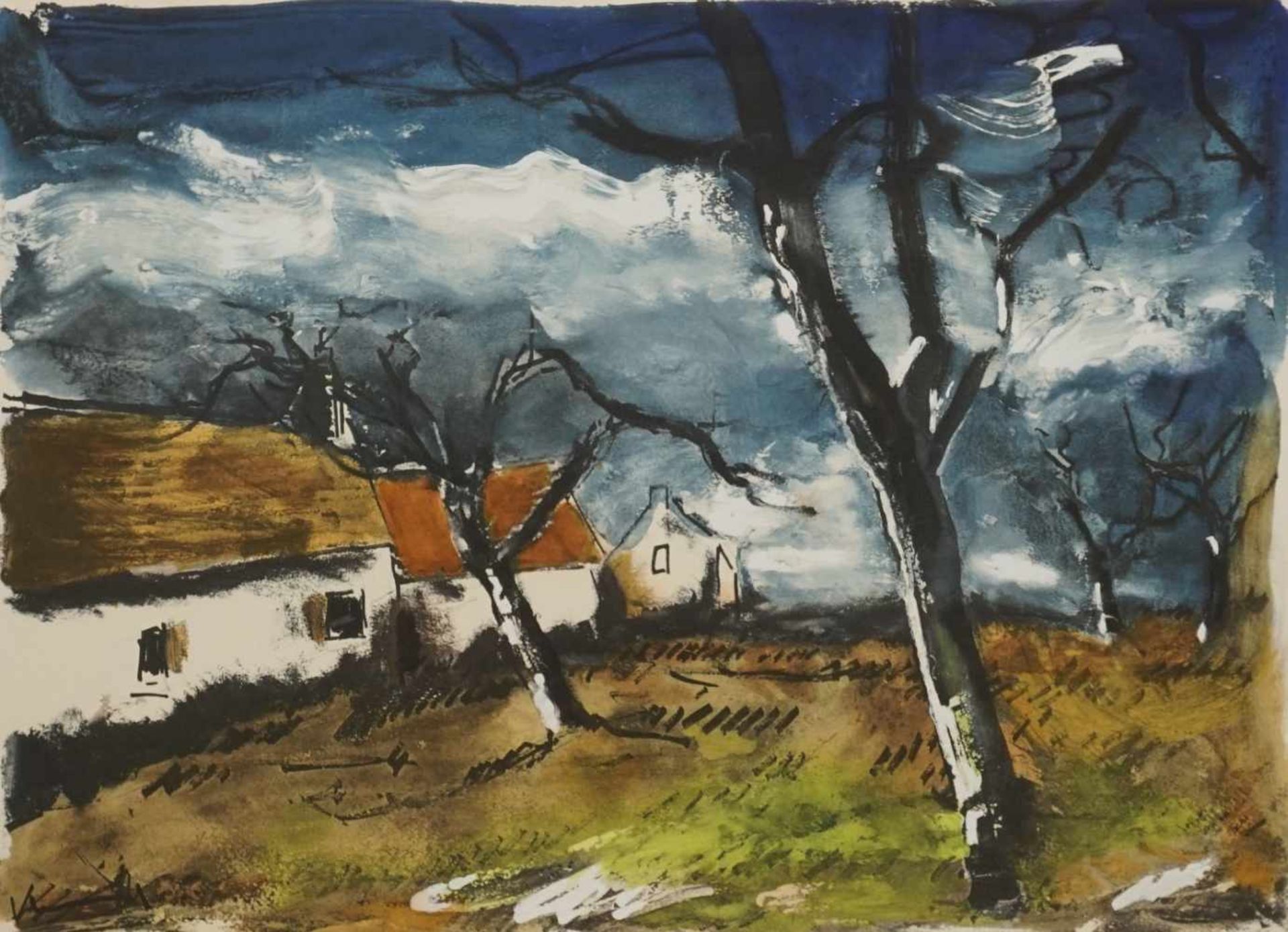 Maurice de Vlaminck, "Der Herbst"(1876 - 1958 Frankreich), Folio-Farblithografie/Papier, unten links