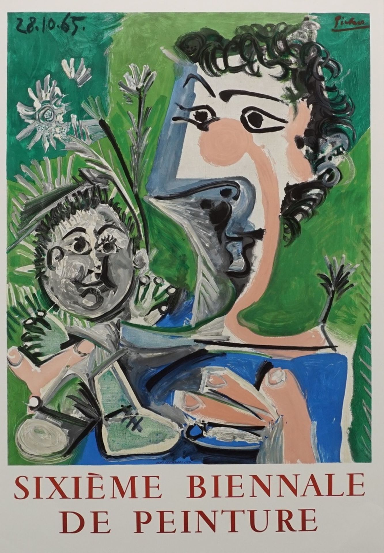 Pablo Picasso, Plakat für die Malerei-Ausstellung auf der sechsten Biennale in Menton 1966Klassische