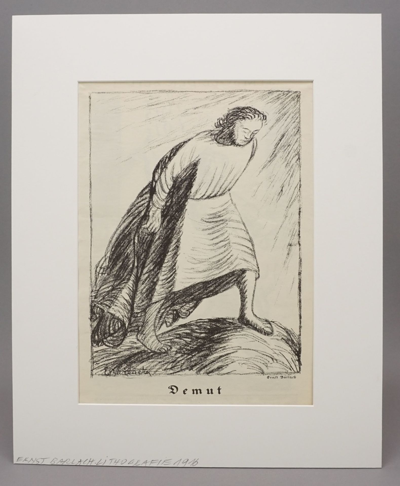 Ernst Barlach, "Demut"(1870 Wedel - 1938 Rostock), Lithografie/Velin, unten rechts im Stein - Image 2 of 5