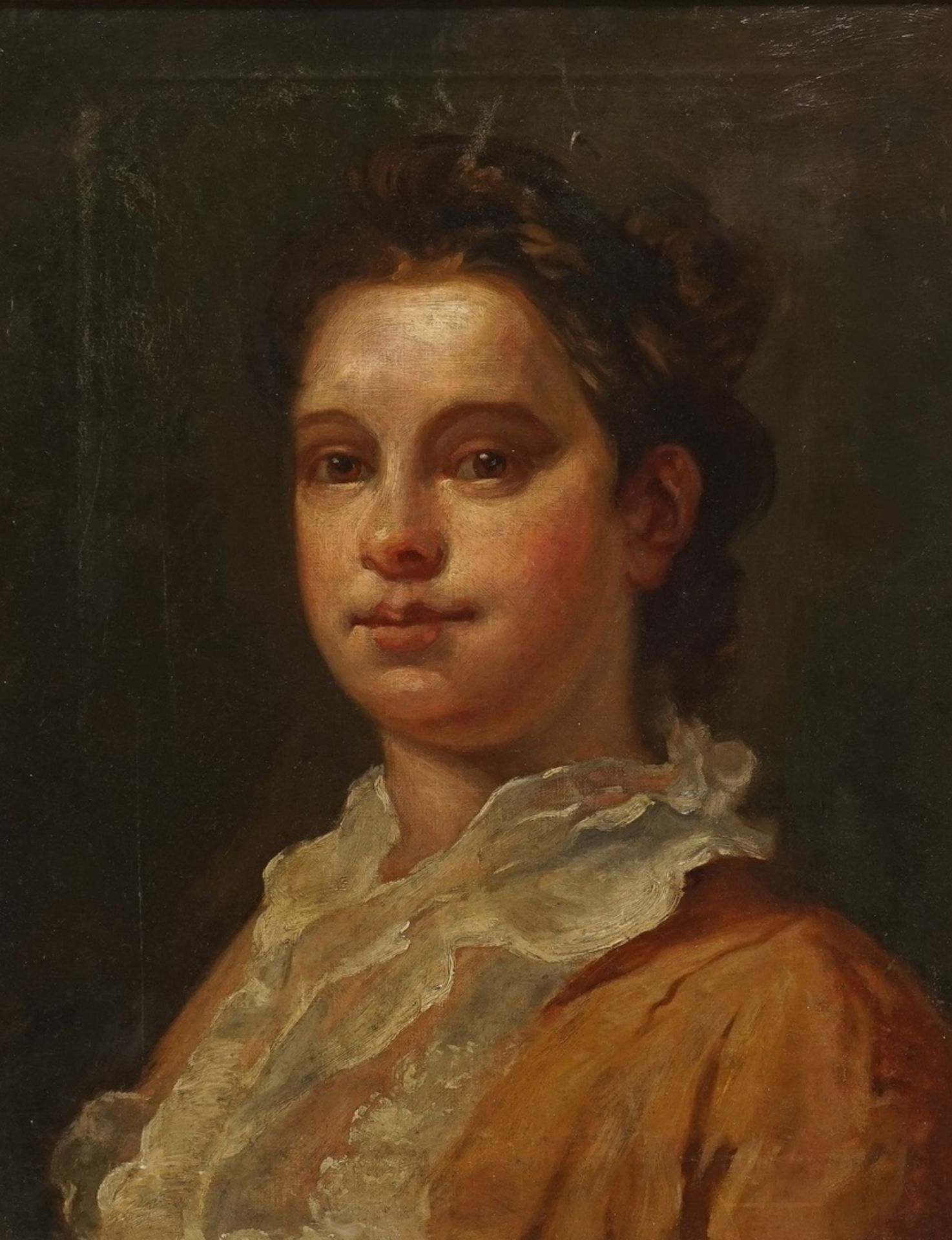 Portraitmaler, "Mädchenporträt"Kopie nach William Hogarth (Tate Gallery) Öl/Leinwand, Verso