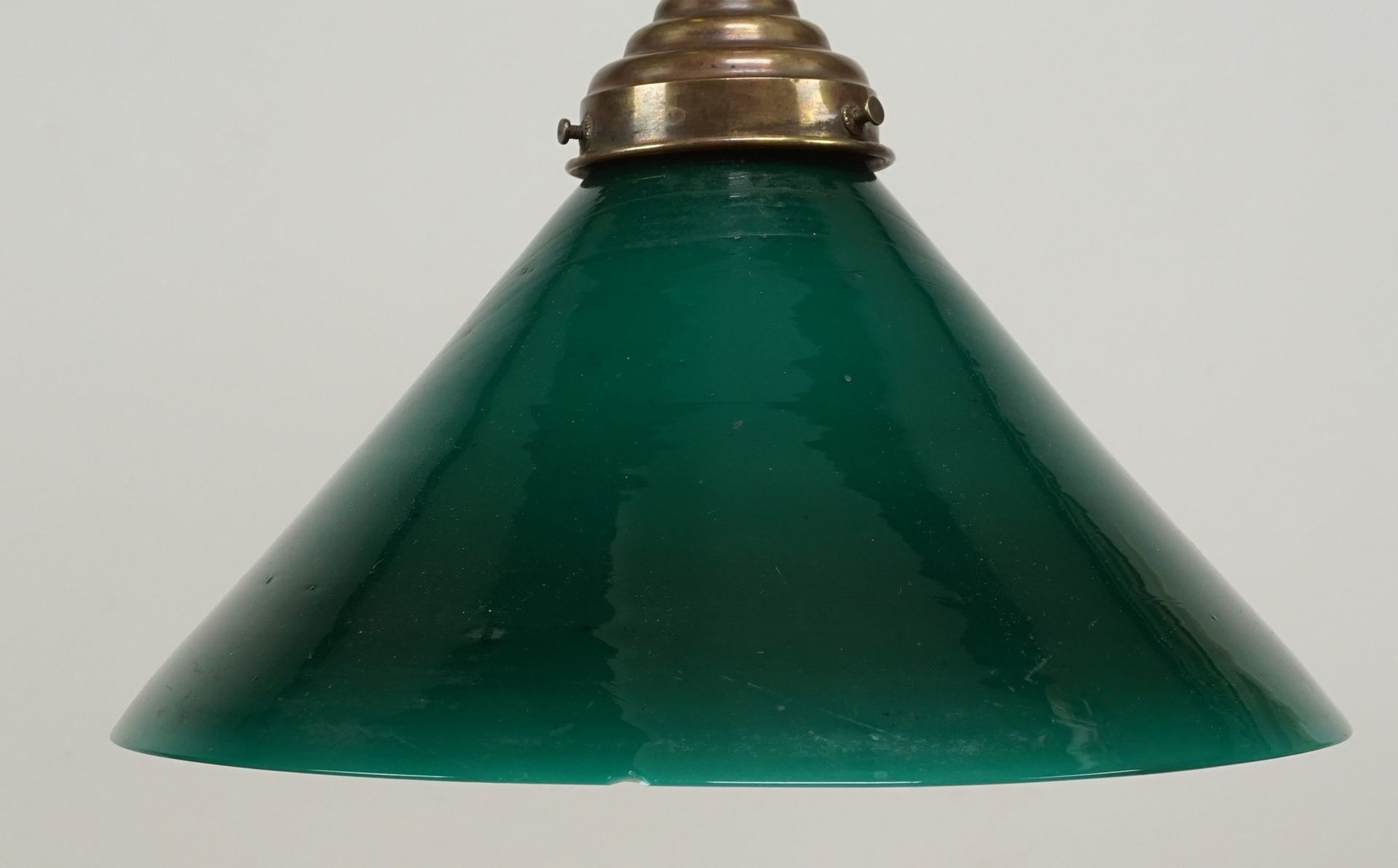 Zuglampe / Deckenlampe, um 1920Beschriftung "D.R.P. System aus den Ruthen", Nr. 304, Lampenschirm - Image 2 of 3