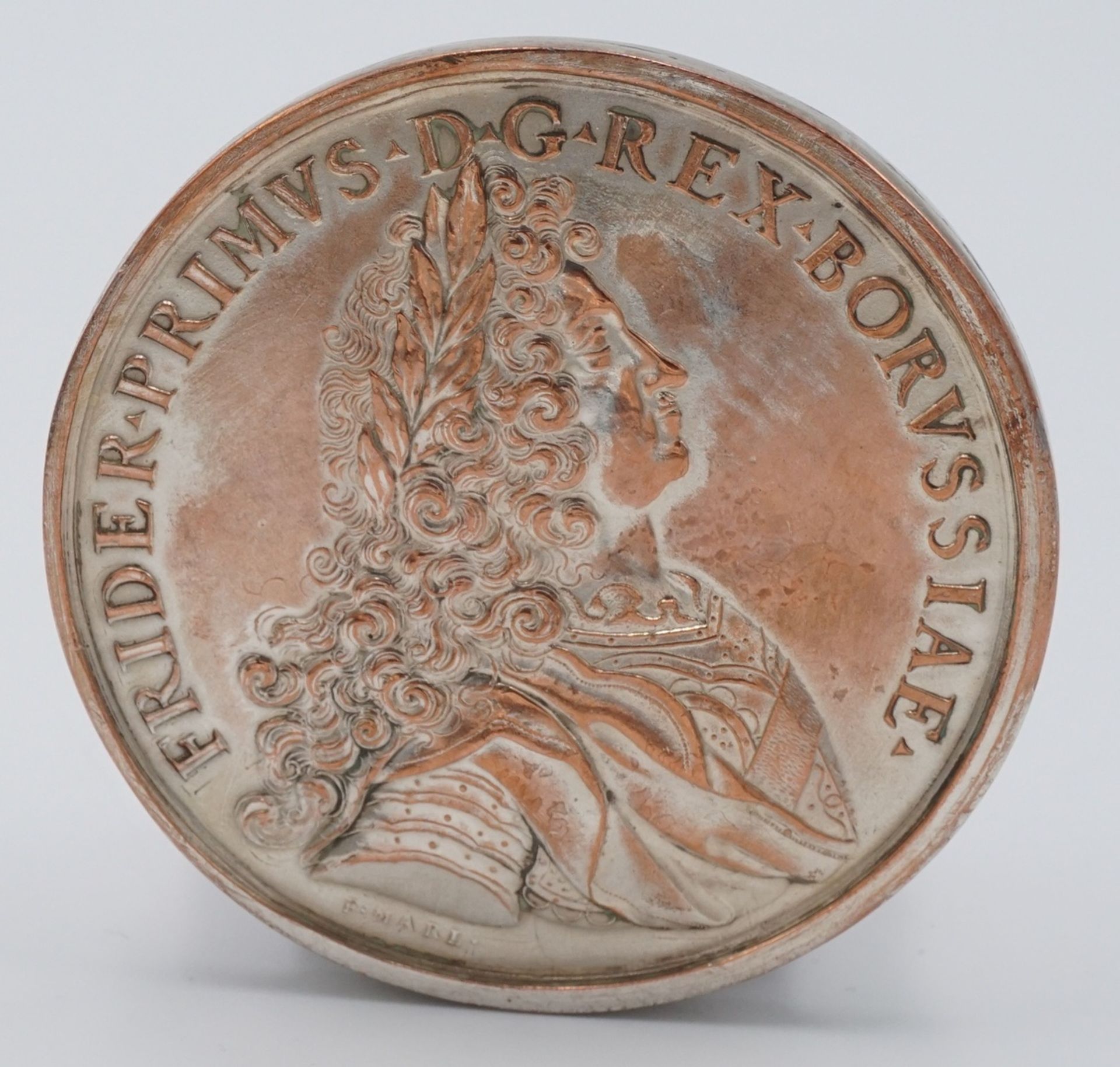 Replik einer Silbermedaille Friedrich Marl,1701Kupfer versilbert, Nachprägung von Herrn Gerhard - Image 2 of 3