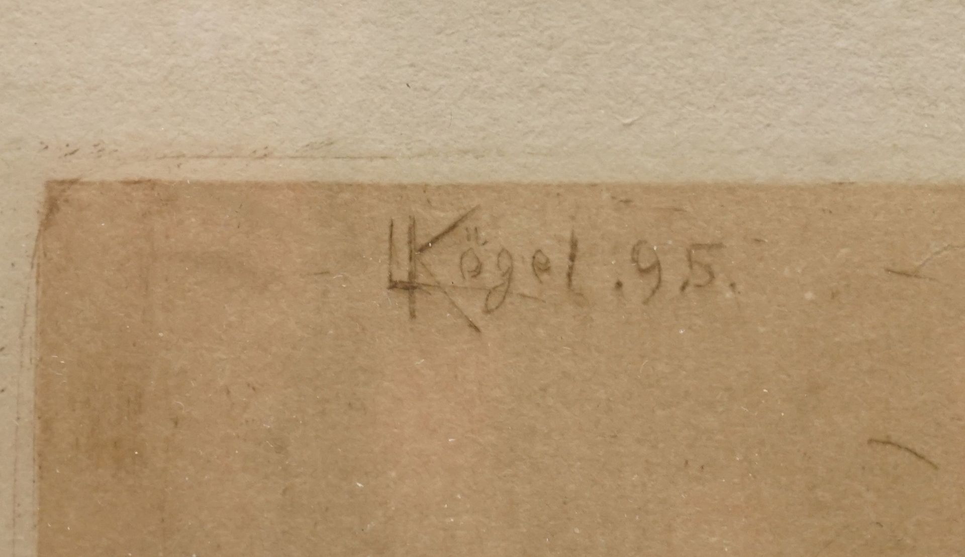 L. Kögel, "Weiblicher Akt"Radierung/Papier, oben links in der Platte signiert, datiert (18)95, - Image 3 of 3