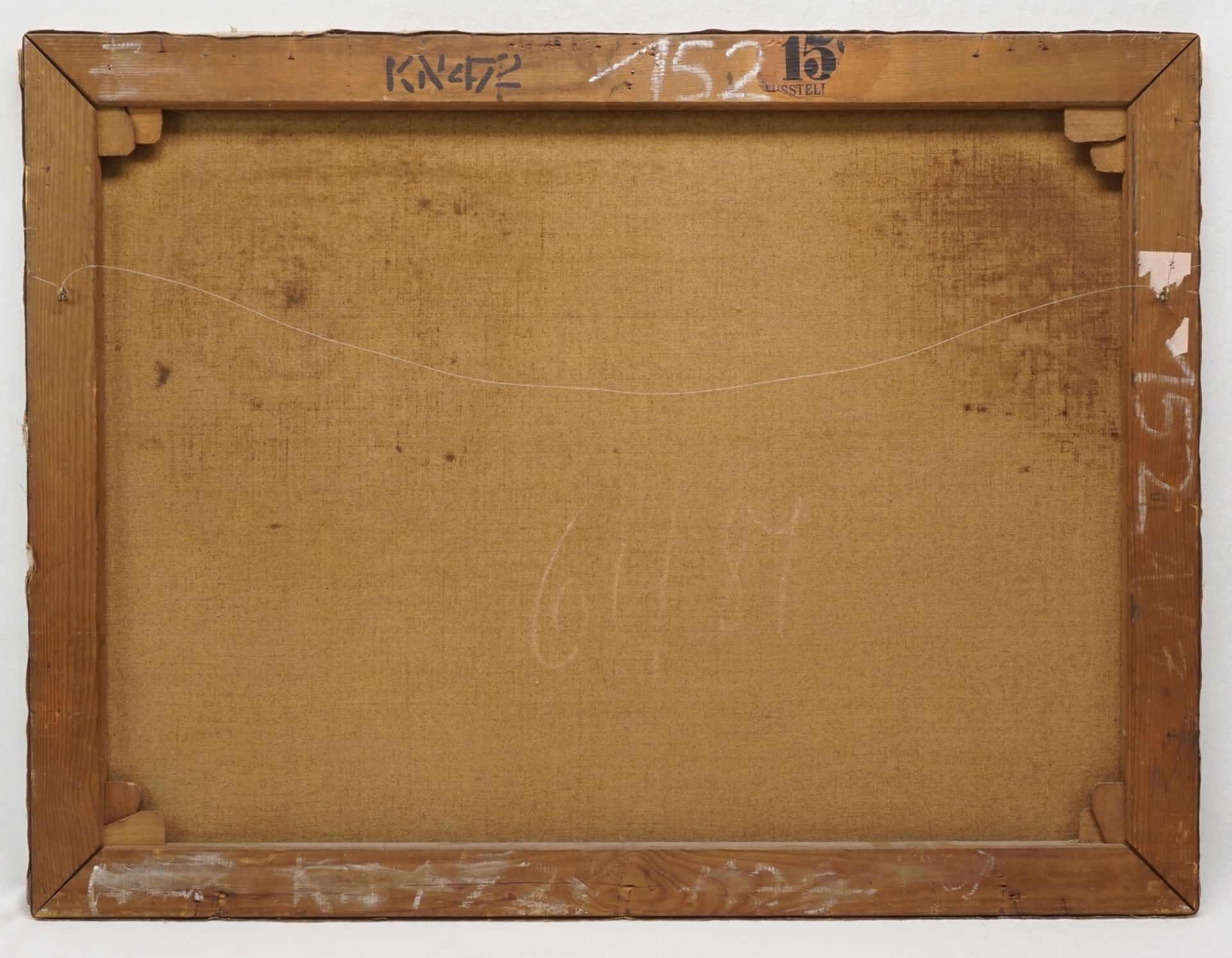 S. Klimsch, "Hühner auf dem Rastplatz"Öl/Leinwand, unten links signiert, leere Tische und Bänke, - Bild 3 aus 4