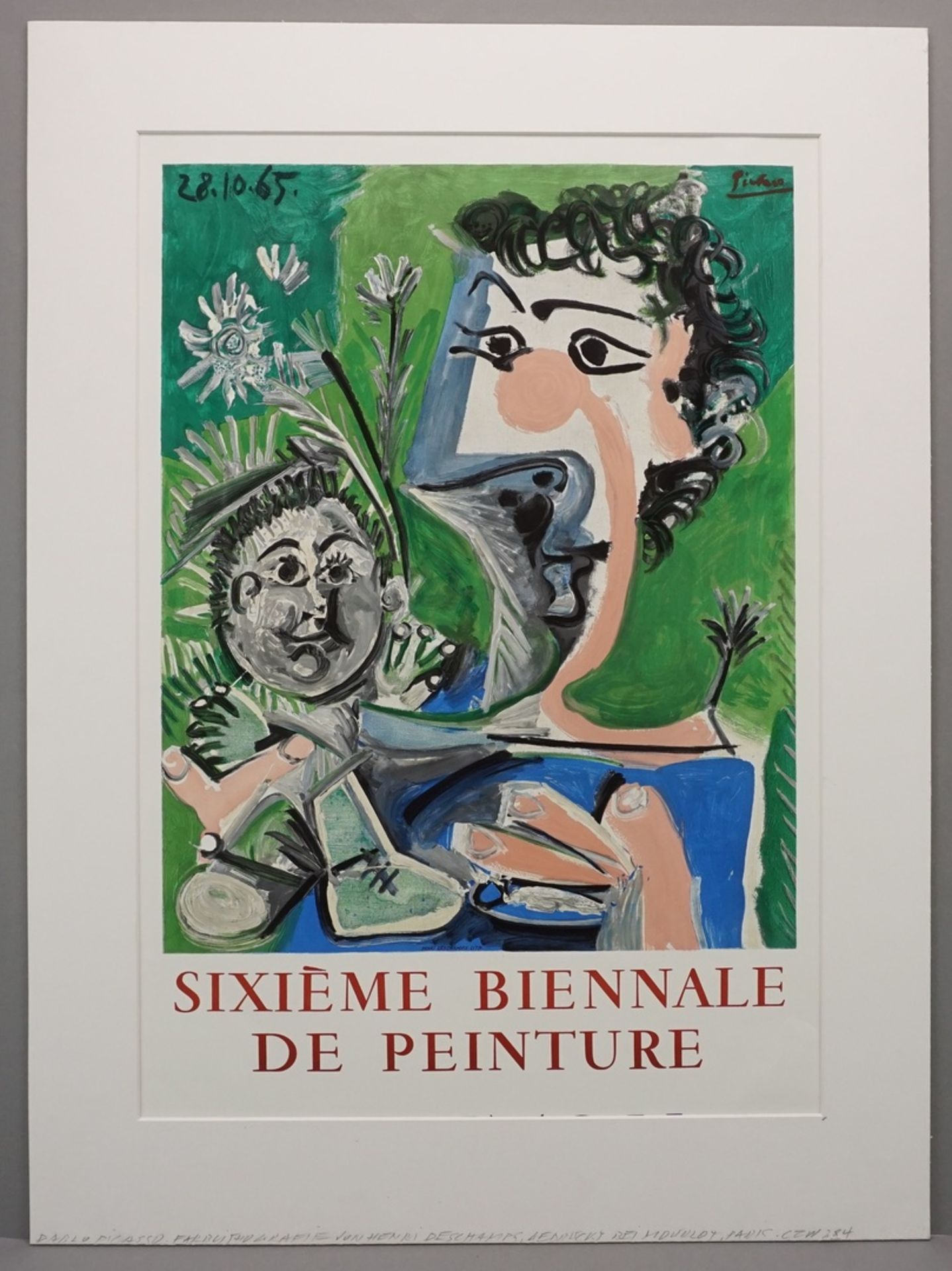 Pablo Picasso, Plakat für die Malerei-Ausstellung auf der sechsten Biennale in Menton 1966Klassische - Image 2 of 4