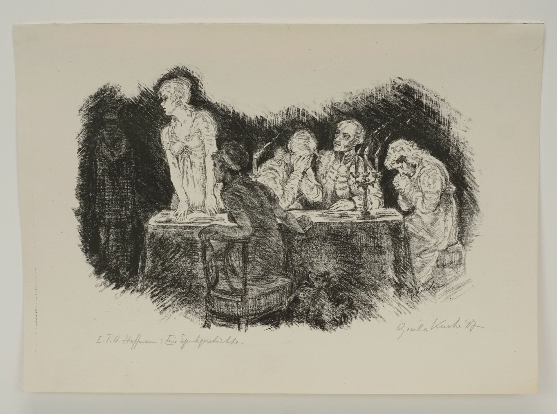 Gisela Kuske, "Eine Spukgeschichte"(1914  - 2003 Köln), Lithografie/Papier, unten rechts im Stein - Image 3 of 4