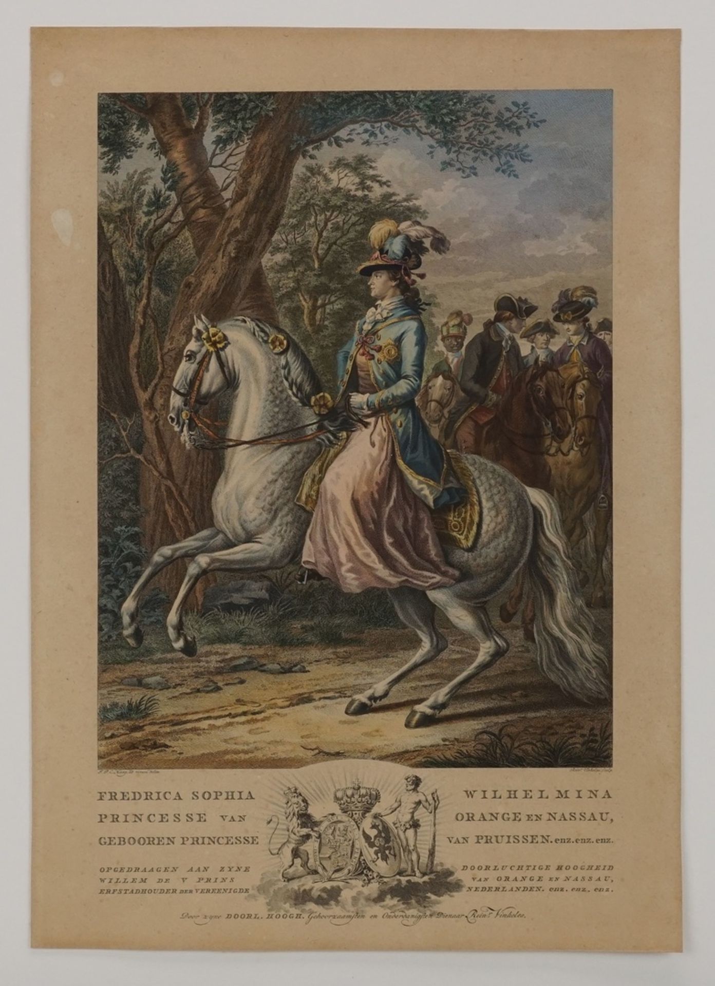 Reinier Vinkeles, "Frederica Sophia Wilhelmina Prinzessin von Oranien und Nassau"(1741 - 1816 - Image 3 of 3