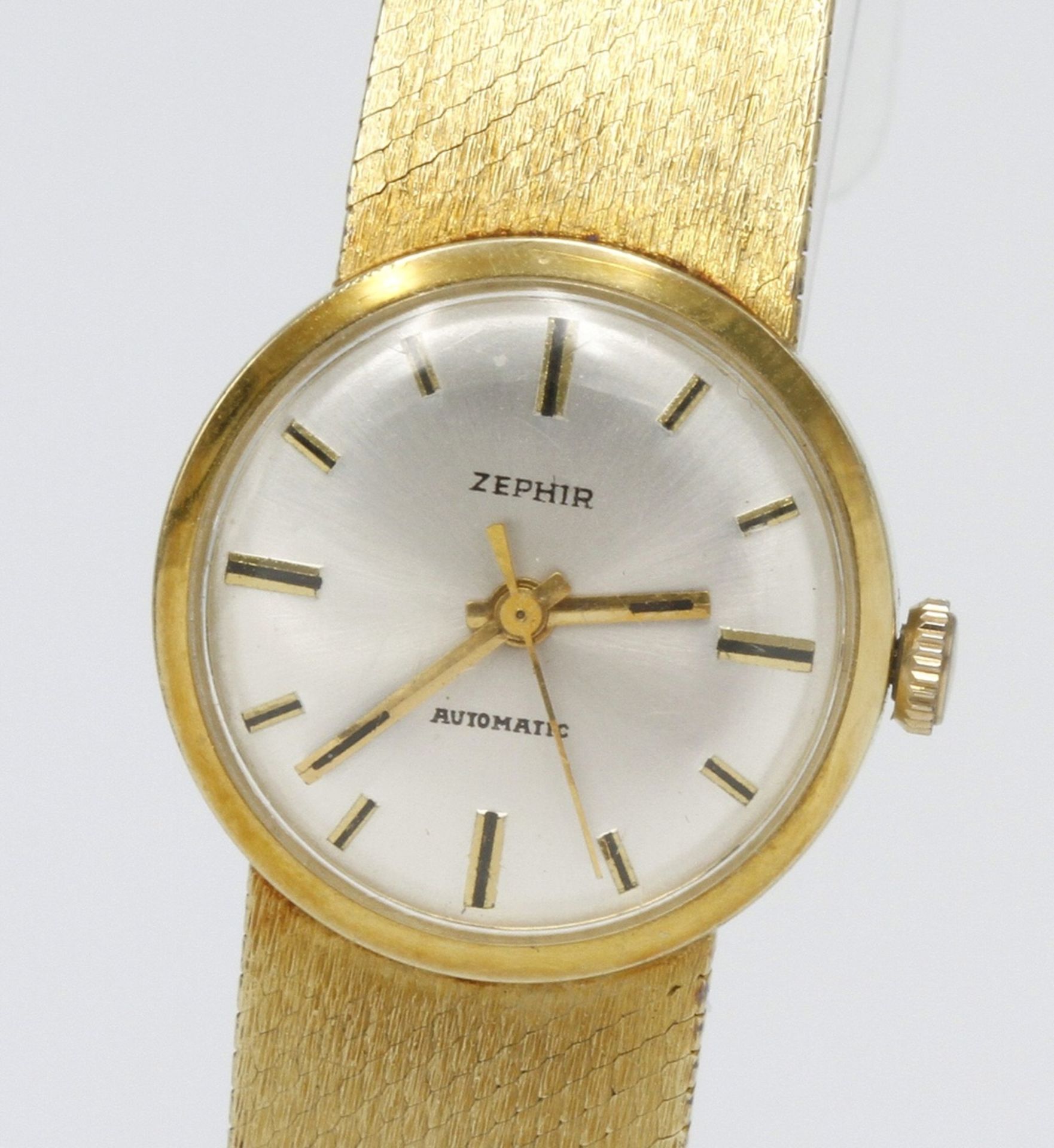 Zephir Damenarmbanduhr mit Automatikwerk, um 1970Armband und Gehäuse 585/- Gelbgold, 21 Juwelen, ETA - Bild 2 aus 3