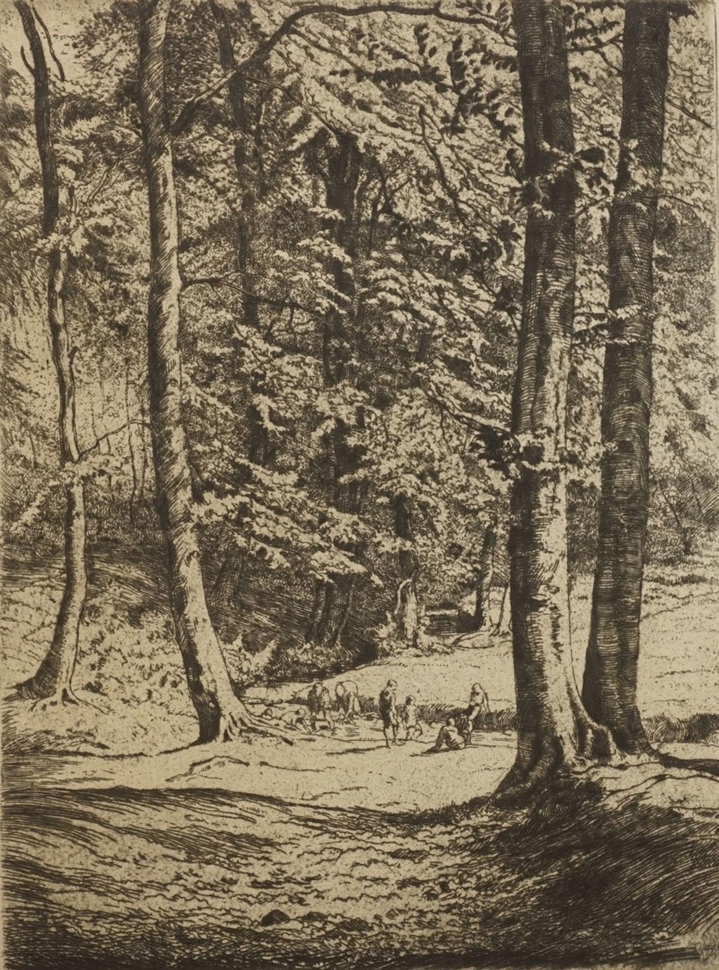 Hermann Kätelhön, "Waldlandschaft"(1884 - 1940), Radierung/Papier, unten rechts im Blatt