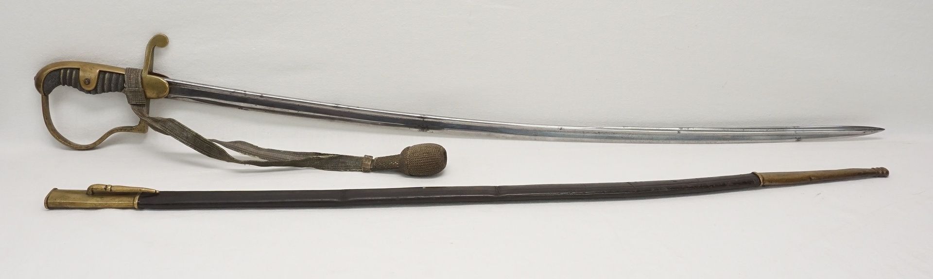 Preußischer Säbel mit Schör, um 1880ohne Hersteller, Stahl und Messing, blanke Klinge, - Bild 4 aus 4