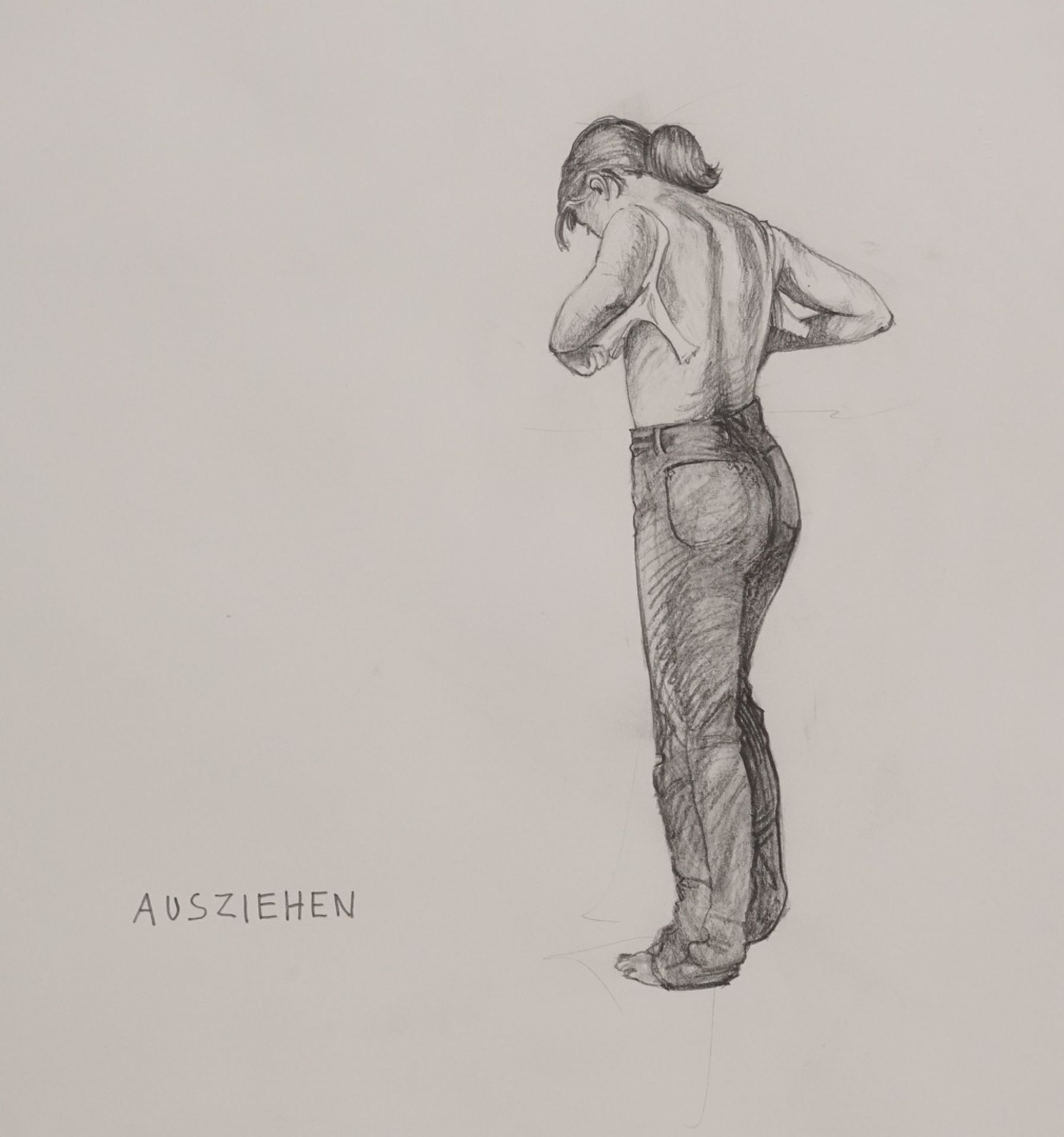 Franz Burkhardt, "Anziehen / Ausziehen"Bleistift/Papier, unten rechts monogrammiert "F" und - Image 2 of 5