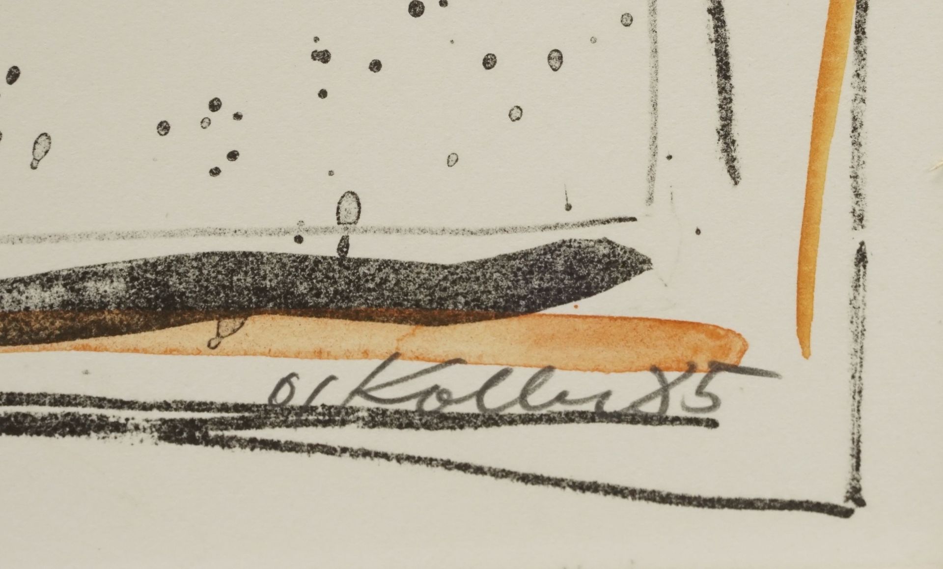 Oskar Koller, "Dunkler Strauß"(1925 - 2004), Aquarell/Papier, unten rechts im Blatt handsigniert, - Image 4 of 4