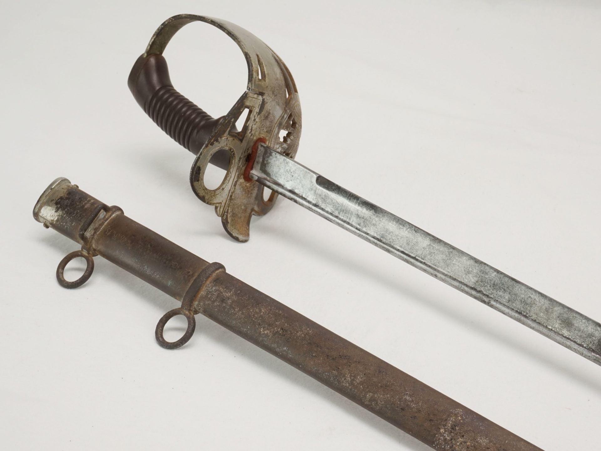 Kavallerie Degen M 1889 Eigentumsstück, um 1890Eickhorn, Eisen und Stahl, Eisenhauer Klinge mit - Bild 2 aus 6