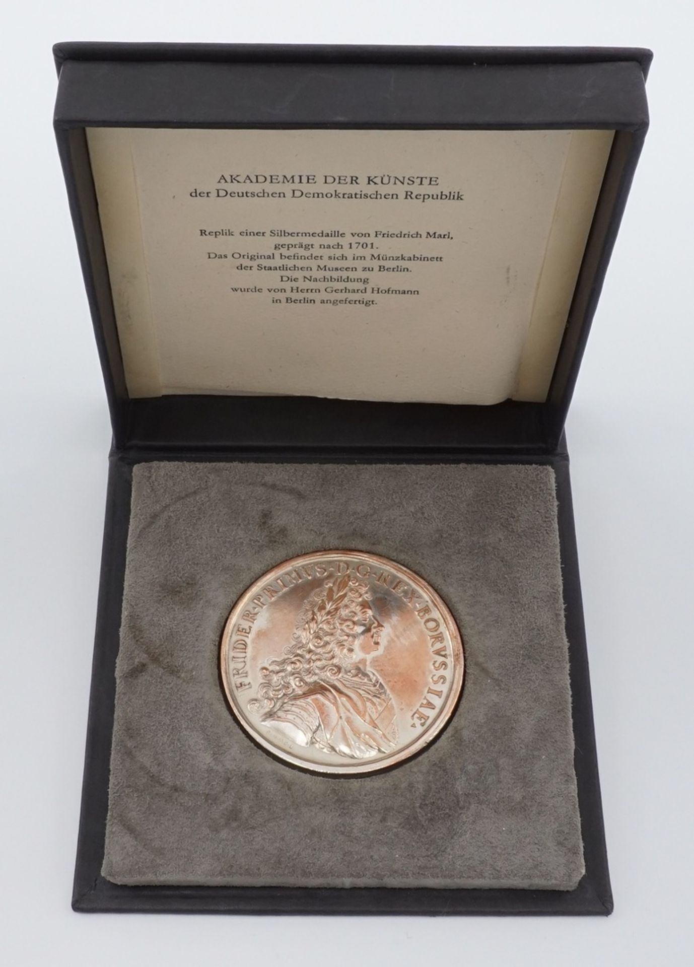 Replik einer Silbermedaille Friedrich Marl,1701Kupfer versilbert, Nachprägung von Herrn Gerhard