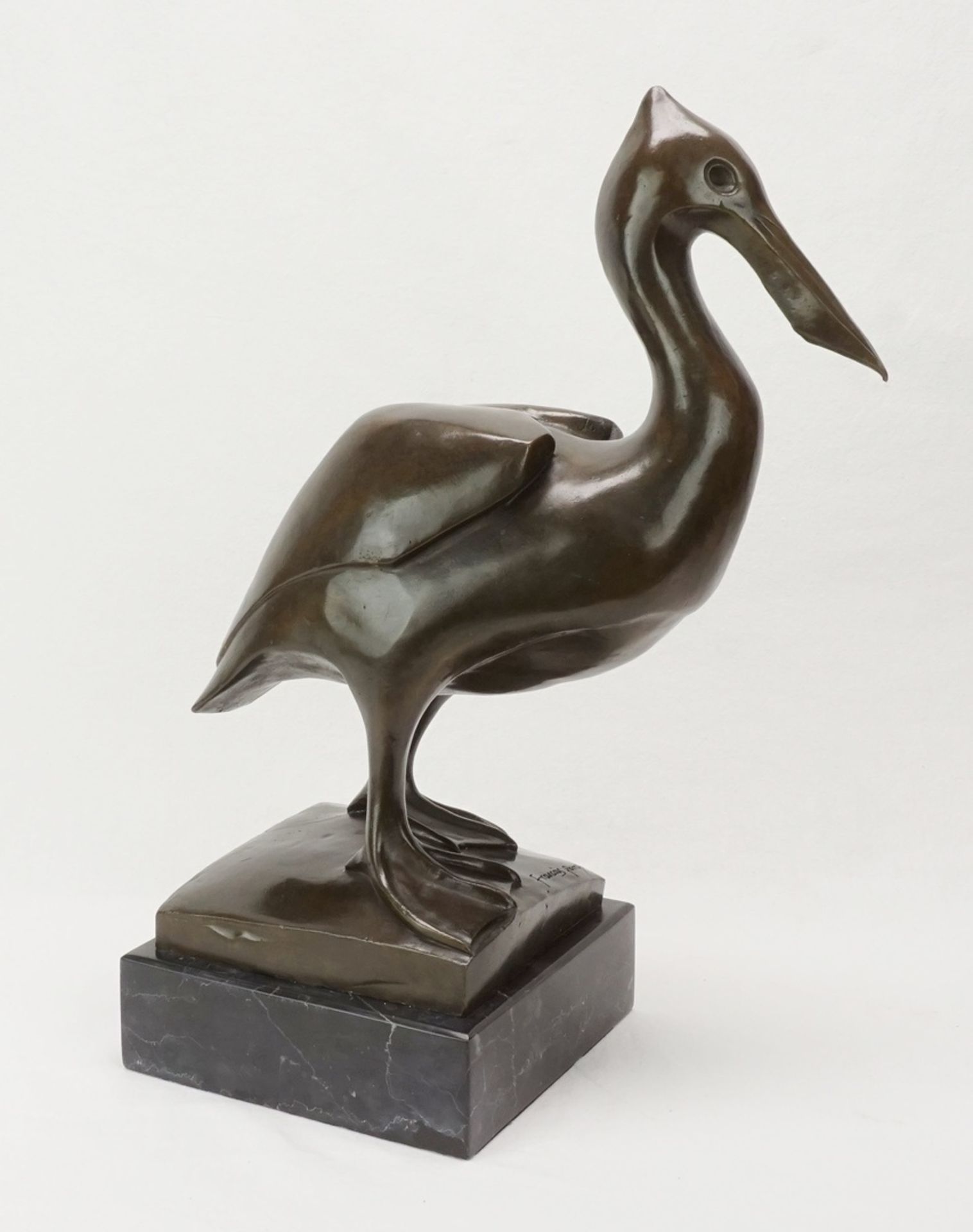 François Pompon, "Pelikan"französischer Bildhauer (1855 Saulieu - 1933 Paris), Bronze, 2. Hälfte 20. - Image 2 of 4