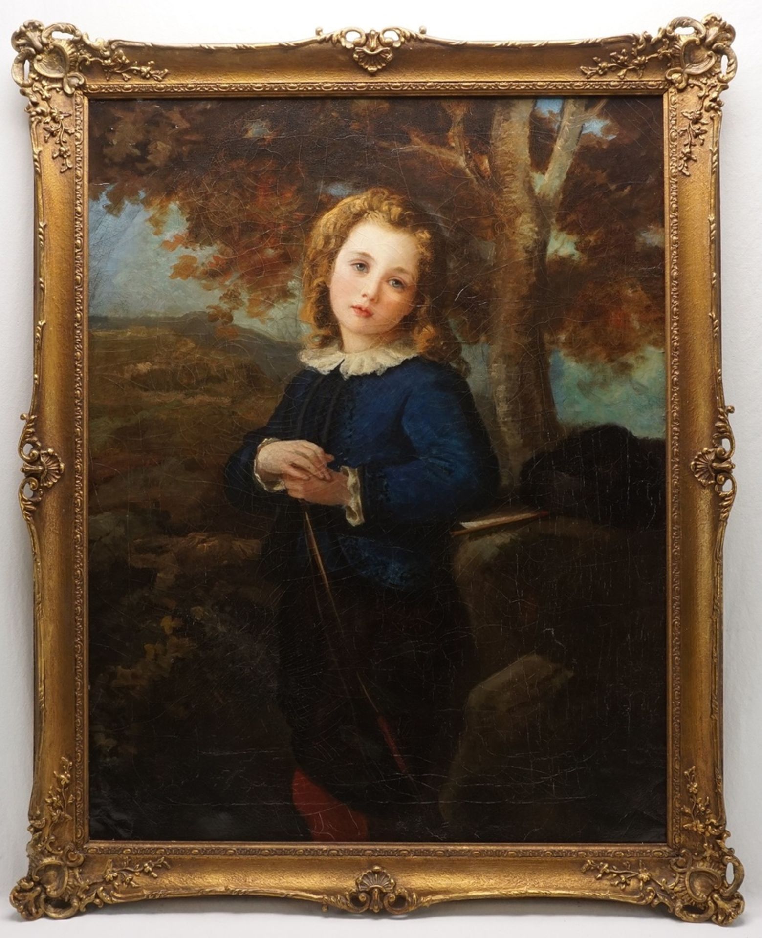 Wohl John Hoppner, Kinderportrait eines Jungen mit Bogendominierte die Londoner Kunstszene von - Image 2 of 4