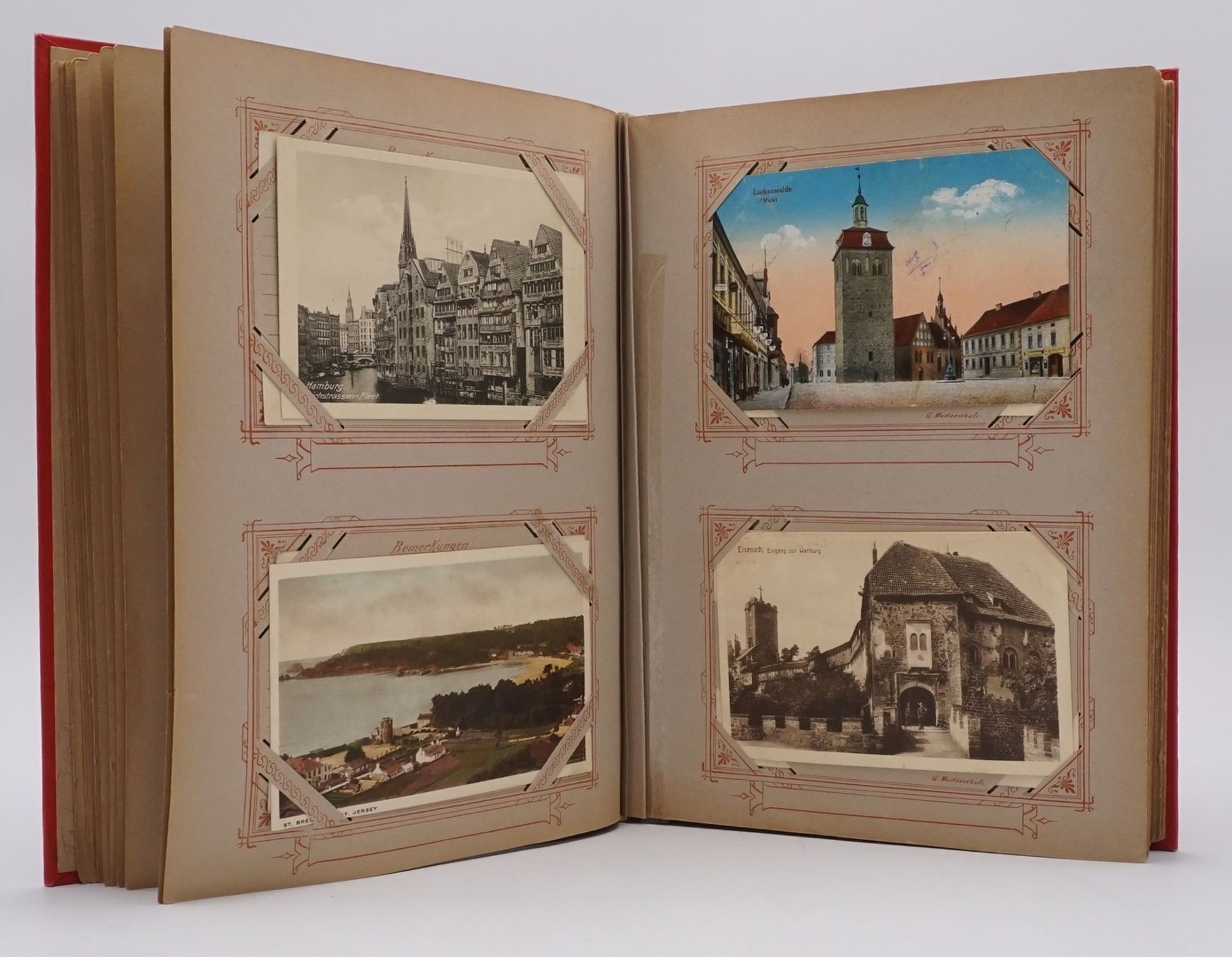 78 Ansichtskarten / Postkartenum 1900 - 1930, im original Jugendstil Album, unter anderem Hamburg, - Image 4 of 5