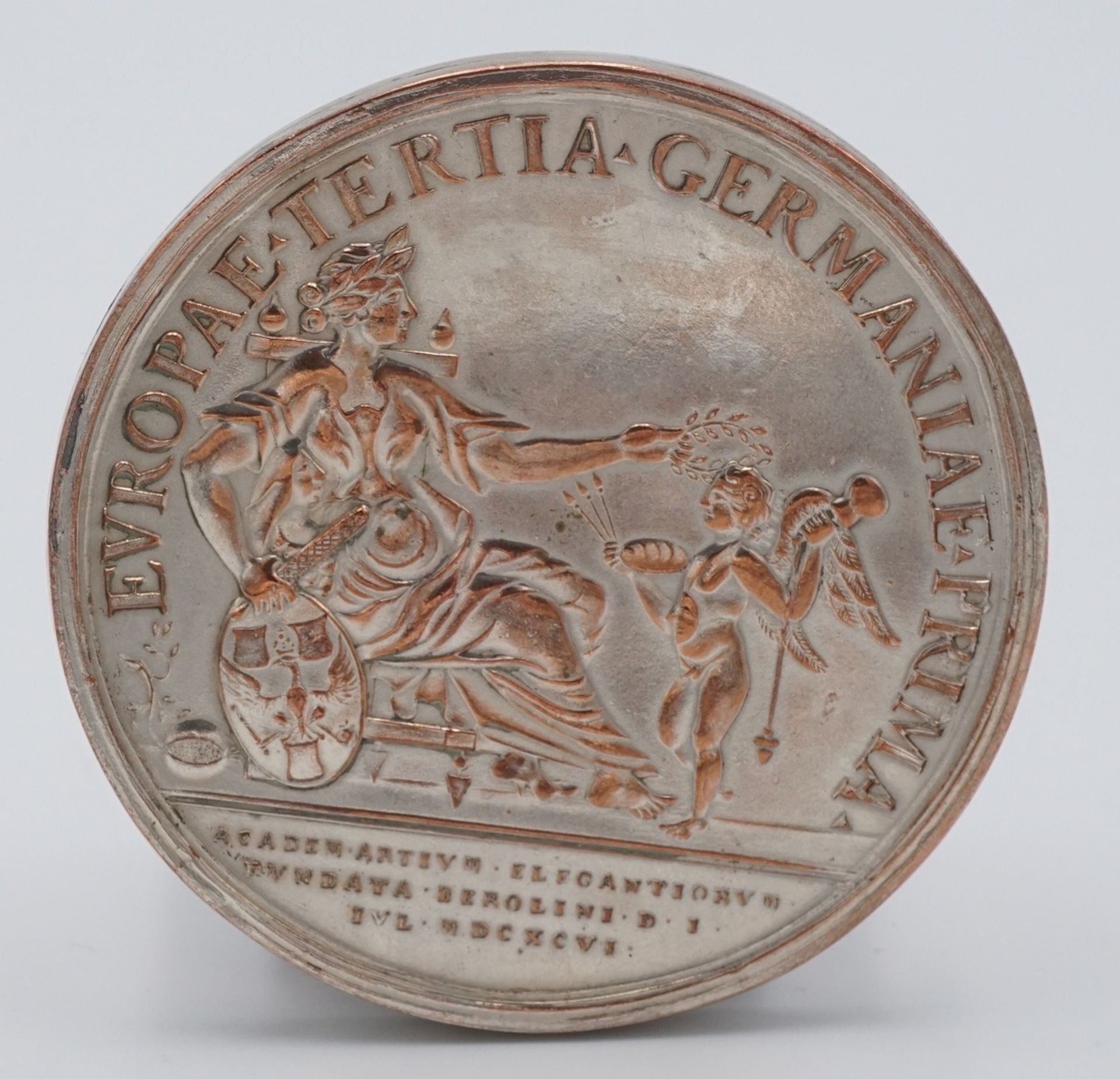 Replik einer Silbermedaille Friedrich Marl,1701Kupfer versilbert, Nachprägung von Herrn Gerhard - Bild 3 aus 3