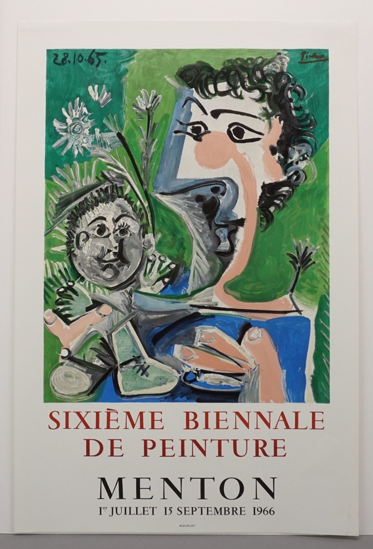 Pablo Picasso, Plakat für die Malerei-Ausstellung auf der sechsten Biennale in Menton 1966Klassische - Image 3 of 4