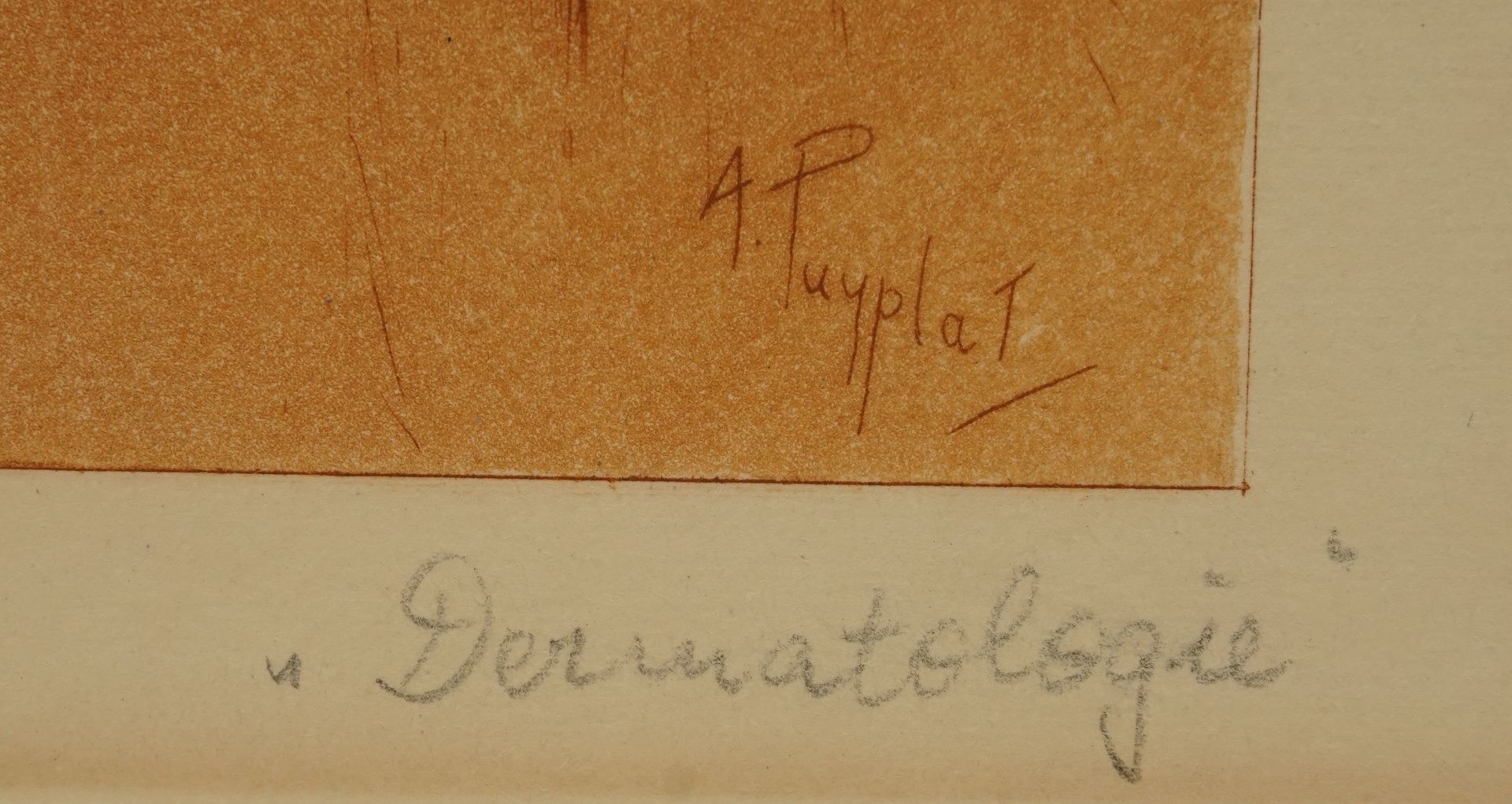 A. Puyplat, "Arztvisite"Radierung/Papier, unten rechts in der Platte signiert, altersgemäß guter - Bild 4 aus 4