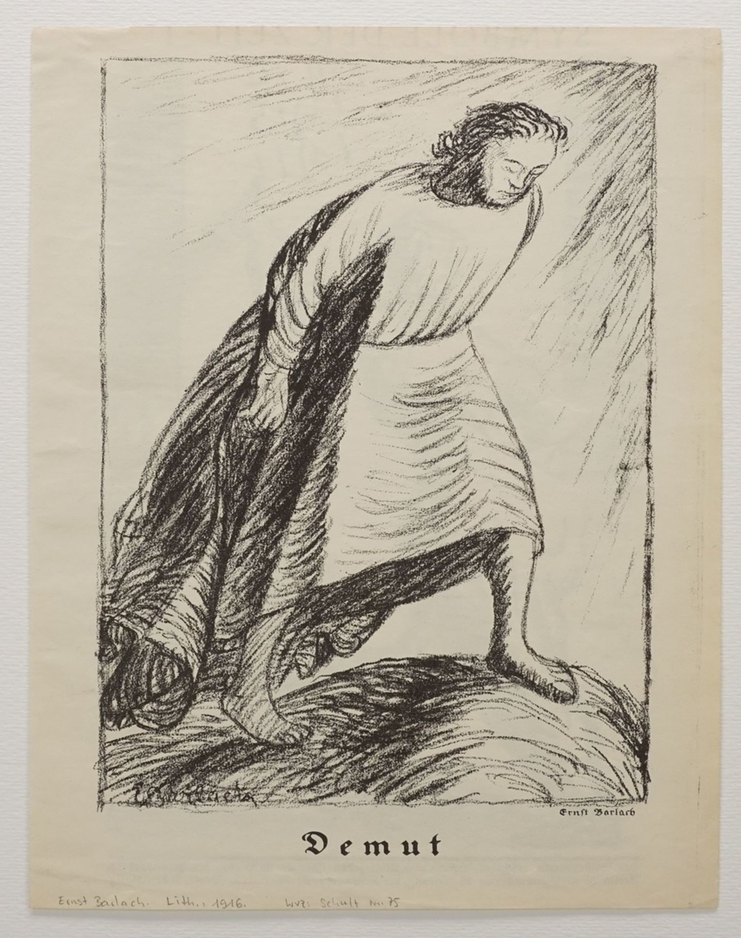 Ernst Barlach, "Demut"(1870 Wedel - 1938 Rostock), Lithografie/Velin, unten rechts im Stein - Image 3 of 5