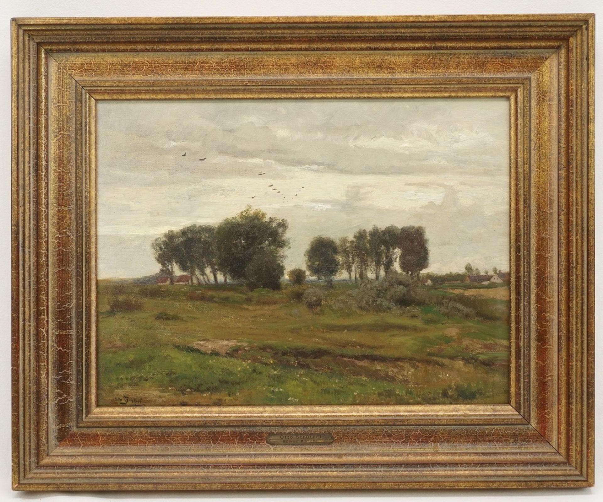 Leopold Otto Strützel, "Landschaft mit Gehöften"(1855 Dessau - 1930 München), Öl/Leinwand, unten - Image 2 of 4