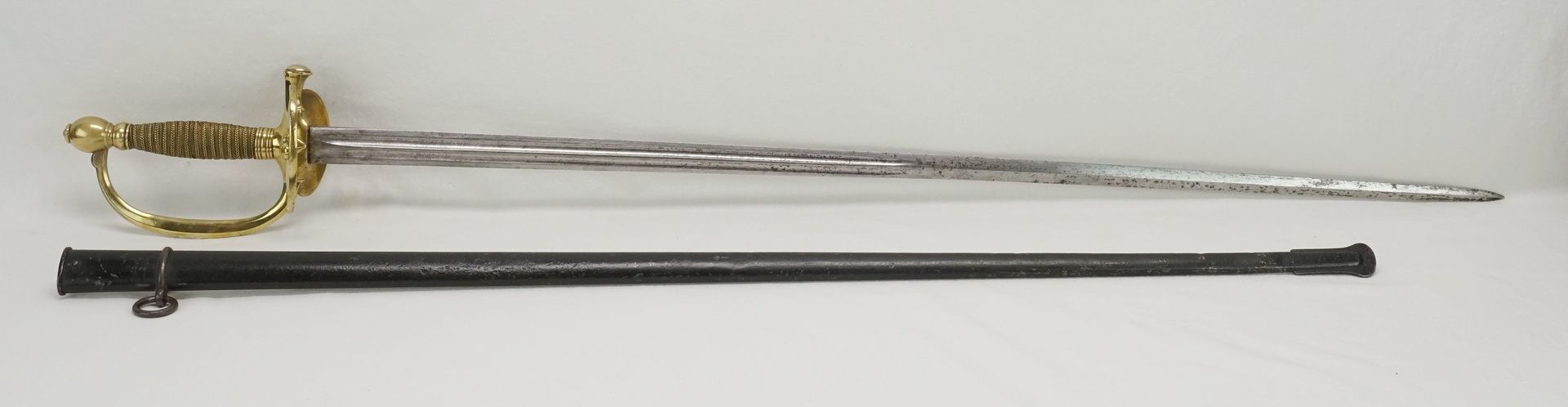 Degen M 1857 für Unteroffiziere der Artillerie, FrankreichGefäß Messing, Griffstück mit intakter - Bild 5 aus 5