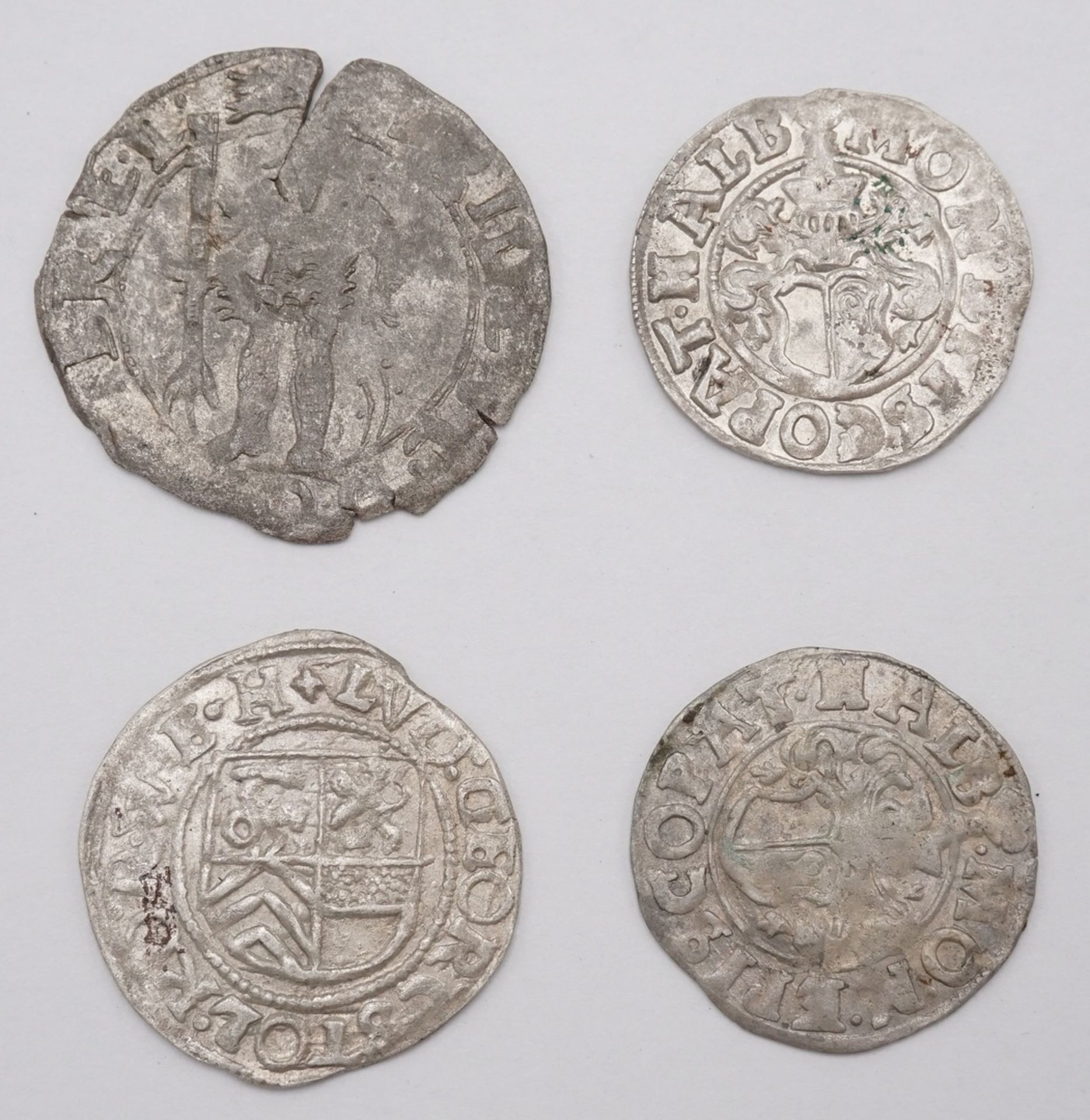 Vier Münzen aus Kipper Zeit, Raum BraunschweigSilber, 1) Braunschweig / Wolfenbüttel, 12 Kreuzer,