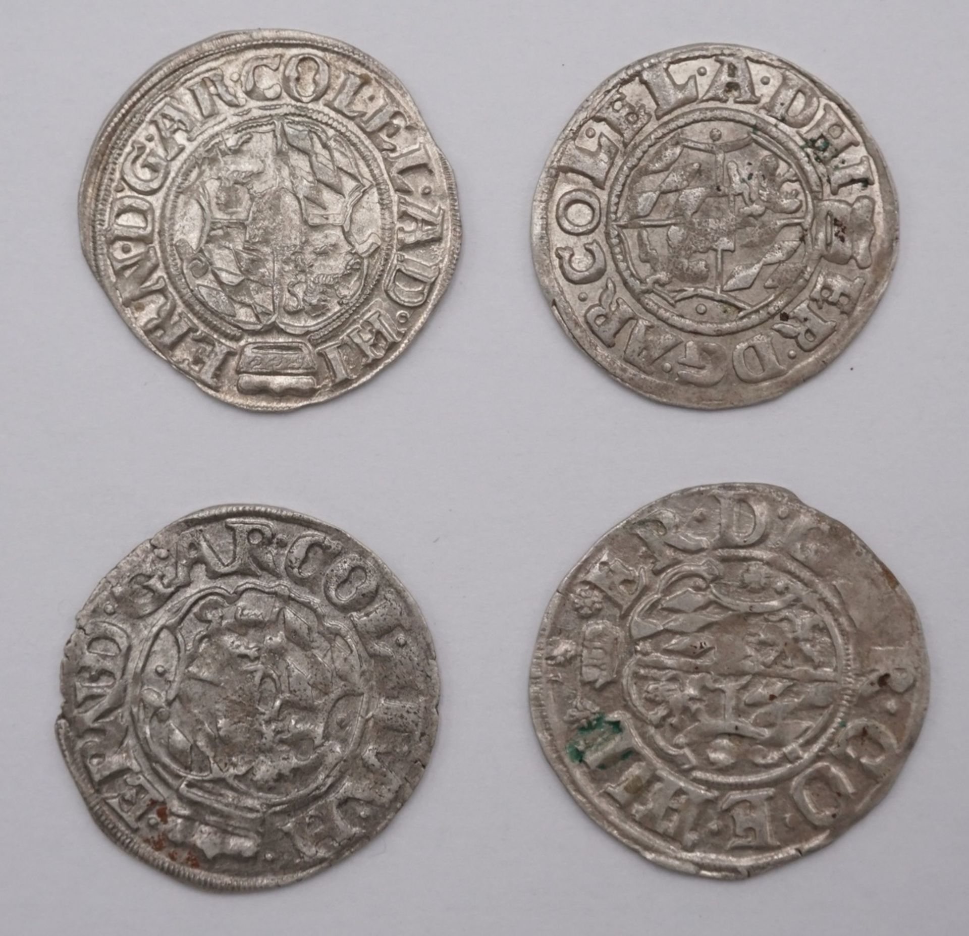 Vier 1/24 Taler / Groschen Hildesheim, Bistum Ernst von Bayern 1573- 1612Silber, Jahreszahlen - Bild 2 aus 2