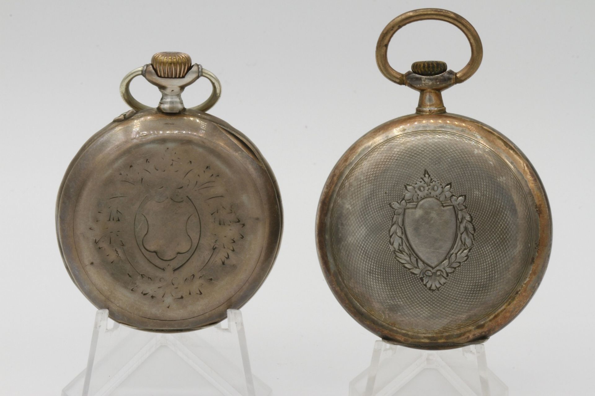 Zwei silberne Taschenuhren1) Omega um 1920, 800/- Silber, Uhrwerk signiert "Omega" und "5296094", - Bild 7 aus 7