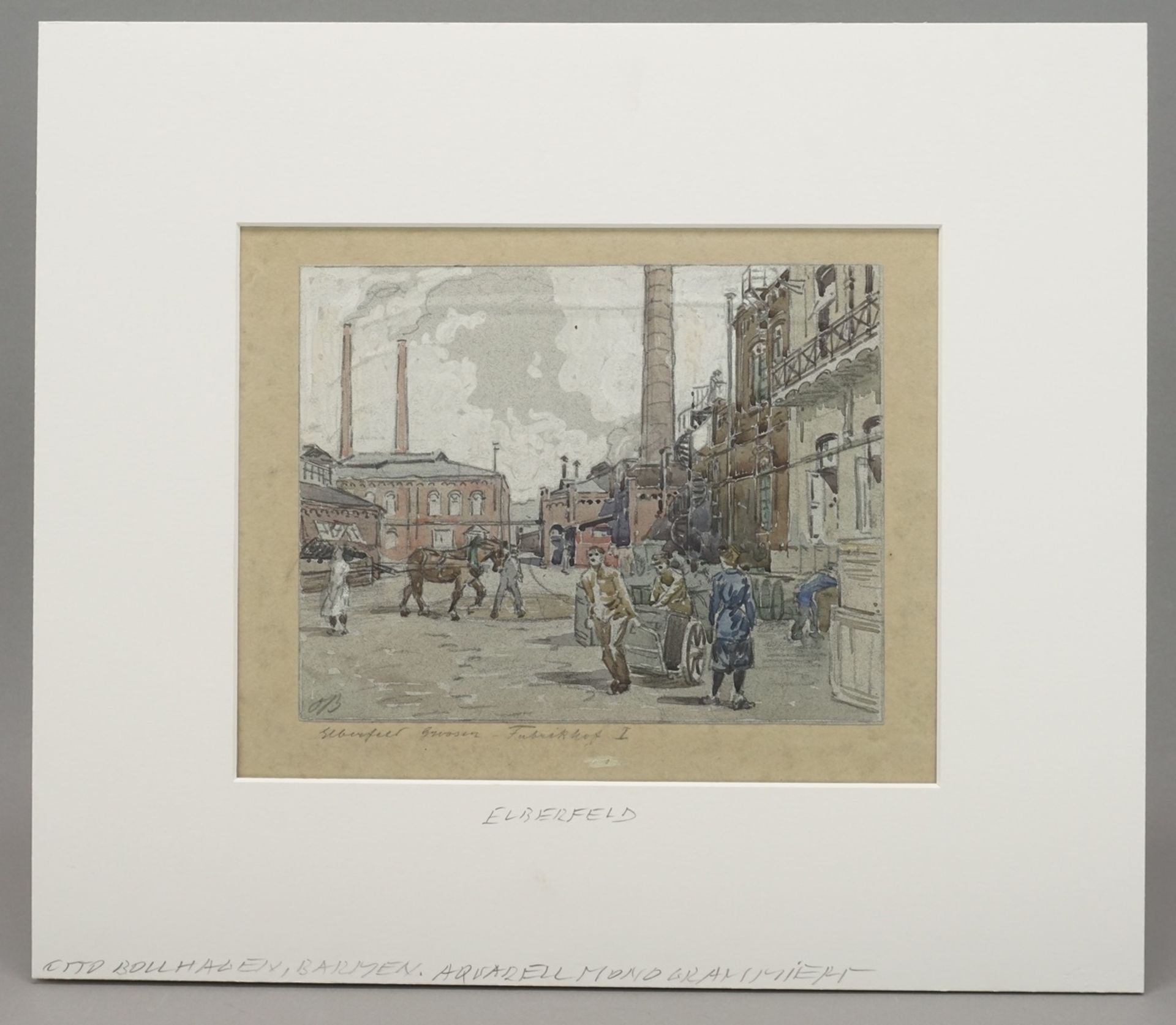 Otto Bollhagen, "Bayerwerke in Elberfeld"(1861 Wesenberg - 1924 Bremen), Aquarell/Papier, unten - Image 2 of 5