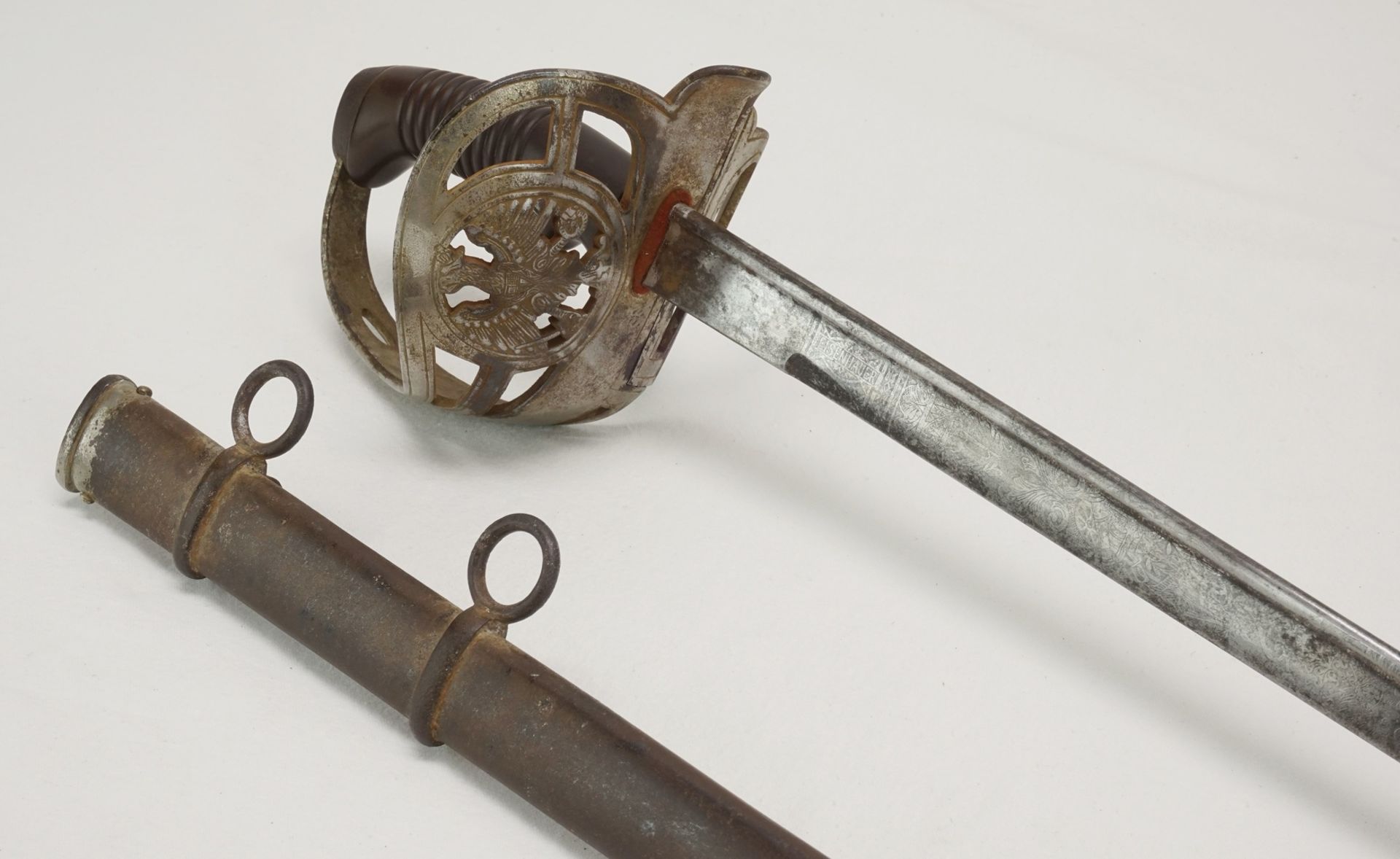 Kavallerie Degen M 1889 Eigentumsstück, um 1890Eickhorn, Eisen und Stahl, Eisenhauer Klinge mit