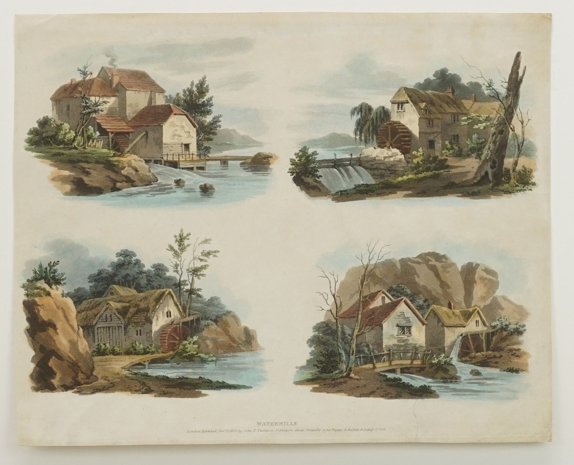 Unbekannter Künstler, "Wassermühlen"Lithografie/Papier, datiert 1805, im Blatt bezeichnet " - Image 3 of 3