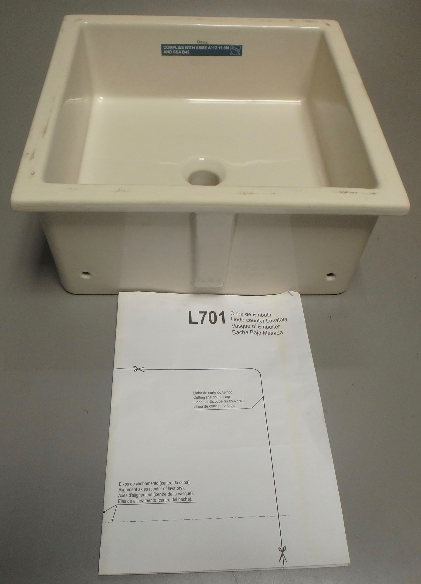 LOT OF 4 DECA UNDER-LAVATORY SINKS