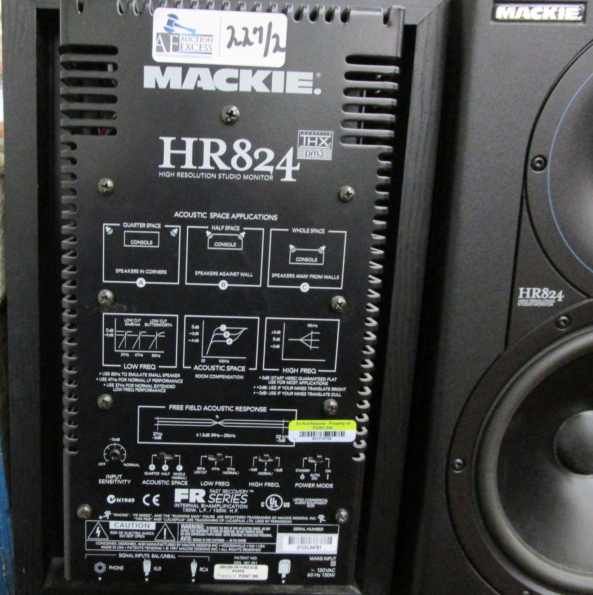 LOT OF 2 MACKIE HR-824 SPEAKERS - Image 2 of 2