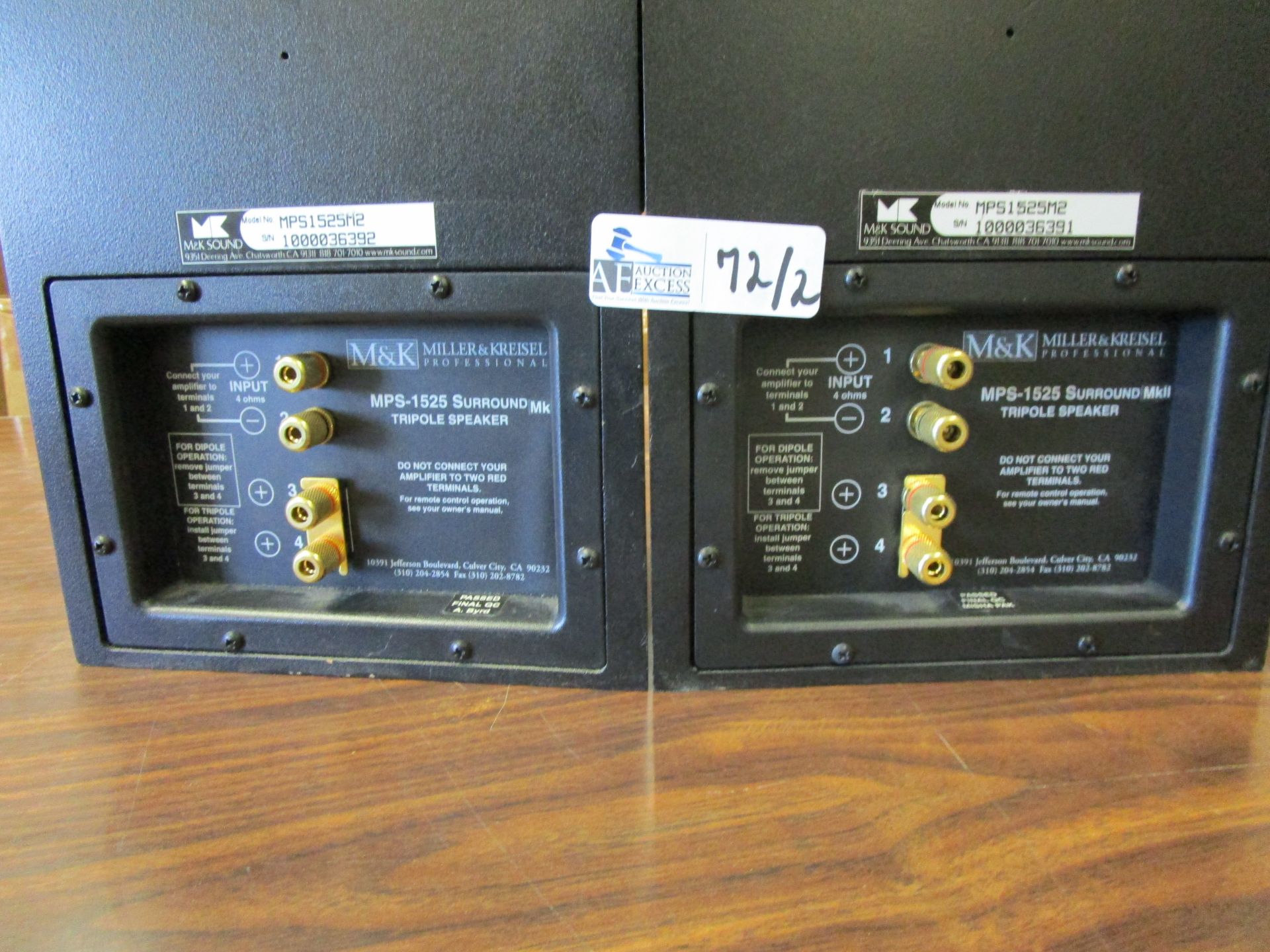 LOT OF 2 M&K MPS-1525 SPEAKERS - Image 2 of 2