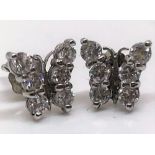 9ct white gold butterfly earrings