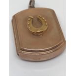 9ct rose gold horseshoe mounted locket