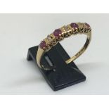9ct yellow gold ruby and diamond ring