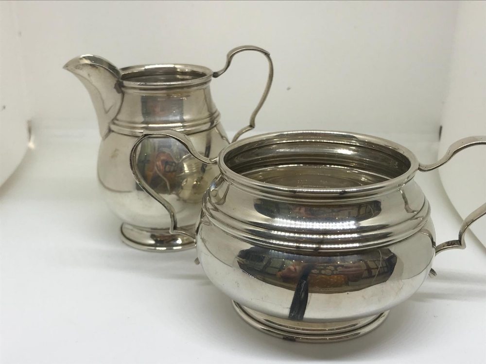 1924 silver milk jug and sugar bowl