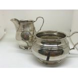 1924 silver milk jug and sugar bowl