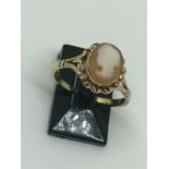 9ct yellow gold cameo ring