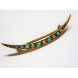 9ct yellow gold crescent brooch