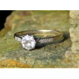 18ct white gold diamond solitaire ring