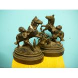 Pair small spelter figures