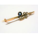 9ct yellow gold stone set brooch