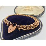 9ct rose gold double linked padlock bracelet